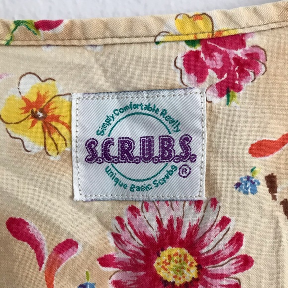 SCRUBS floral print scrub top L - Picture 4 of 6